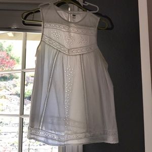 White high neck floral tank